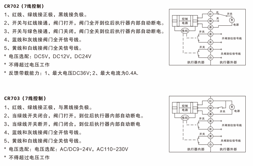 精小型電動球閥接線圖